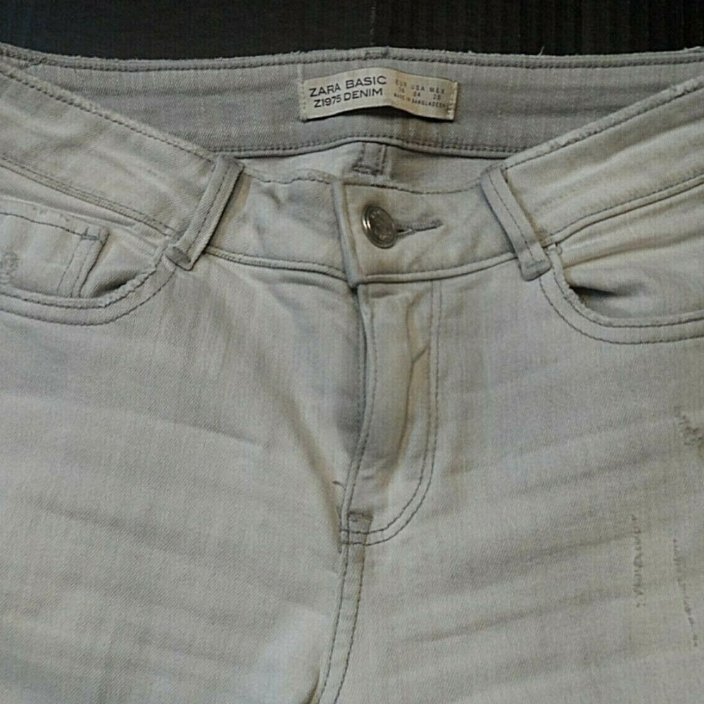 Zara Basic Z1975 Womens Jeans Distressed Size 4 - Picture 3 of 8